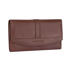 391105 Double Fold Clutch Wallet in Brown Full Grain Leather | Style n Craft