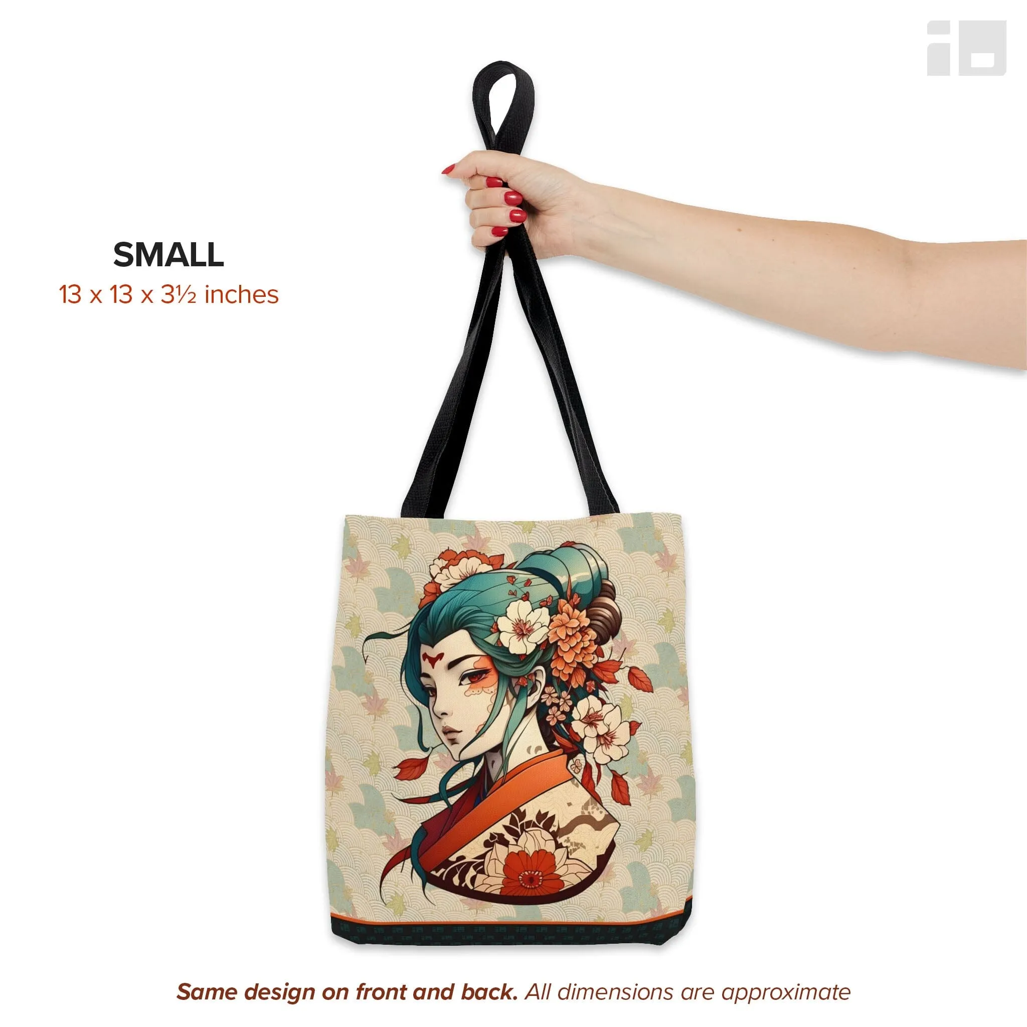 Anime-Style Japanese Geisha Tattoo Art Tote Bag
