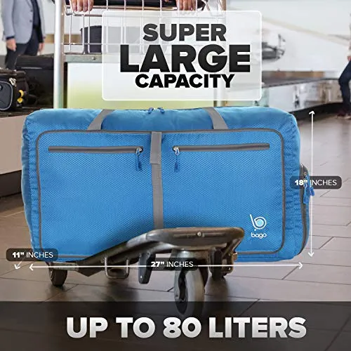 Bago 80L Duffle Bag for Women & Men - 27" Travel Bag Large Foldable Duffel bag