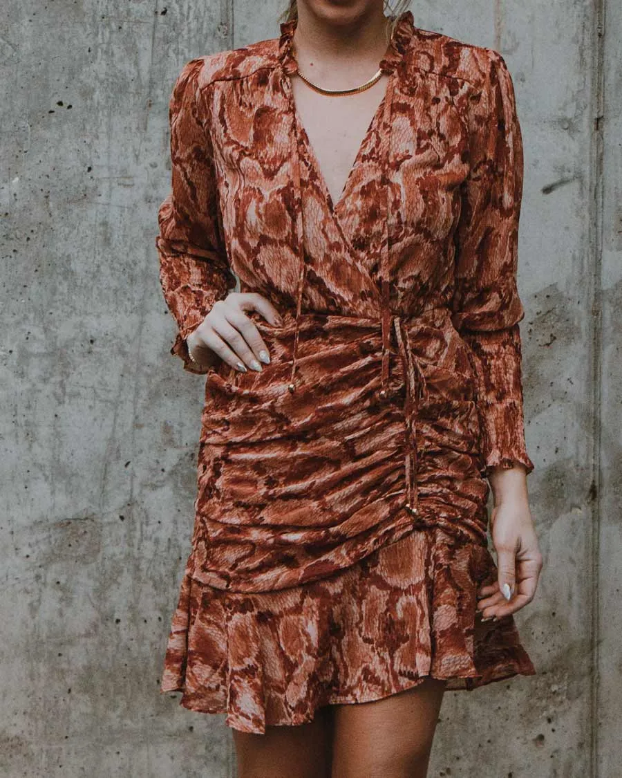 Bask in the Sun Ruched Mini Dress
