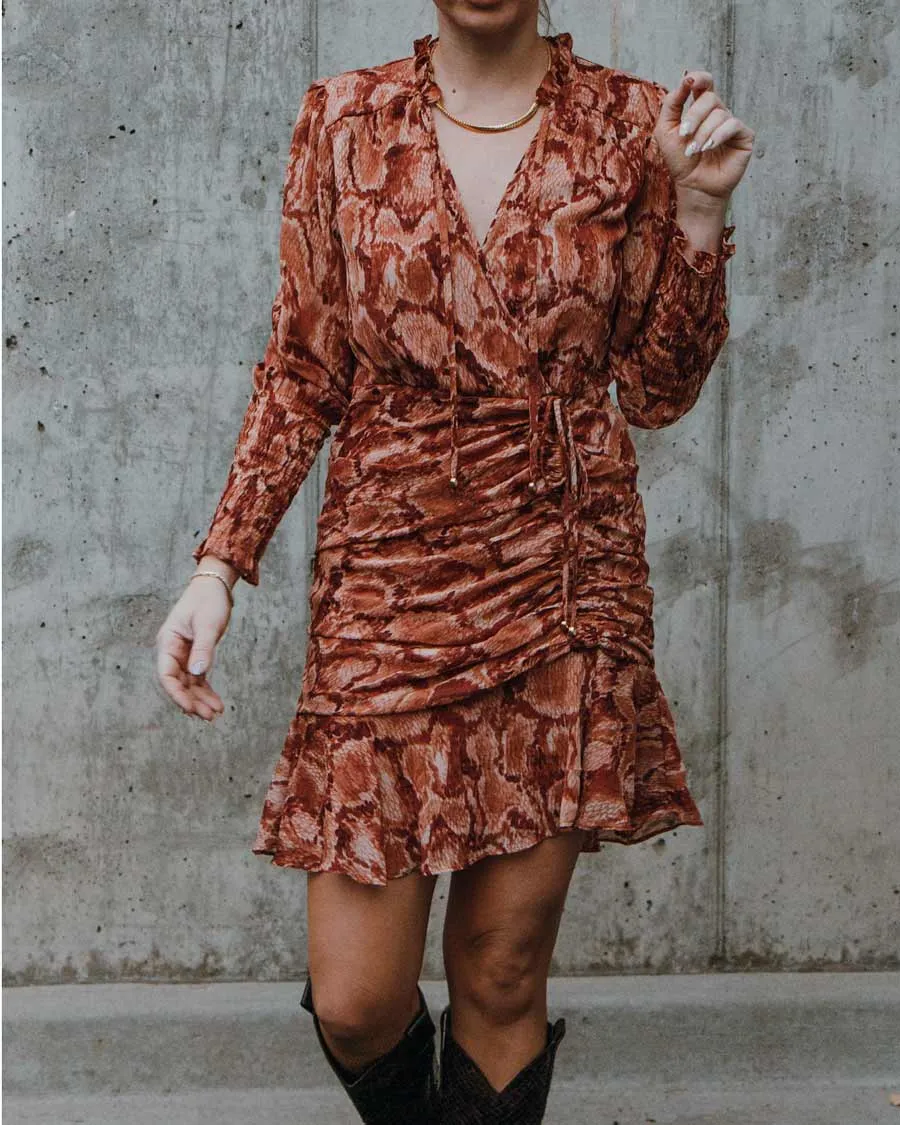 Bask in the Sun Ruched Mini Dress