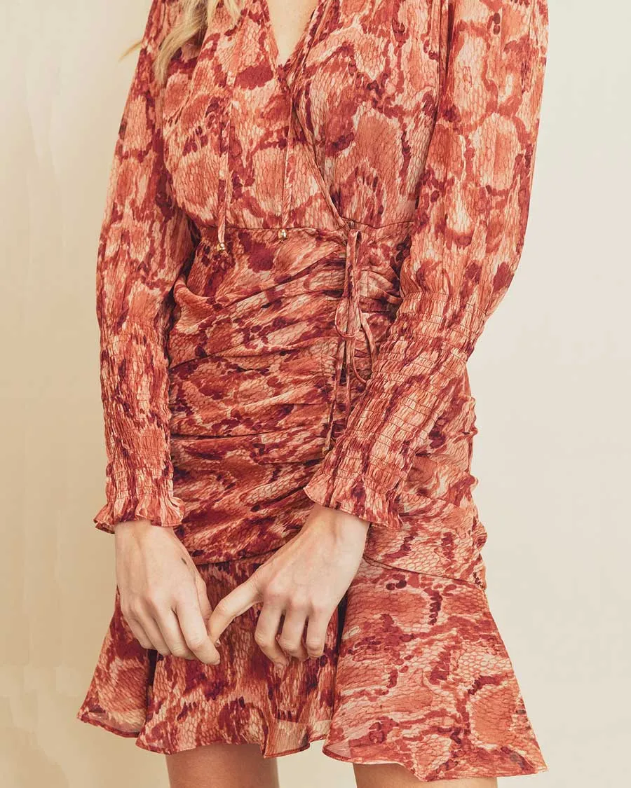 Bask in the Sun Ruched Mini Dress