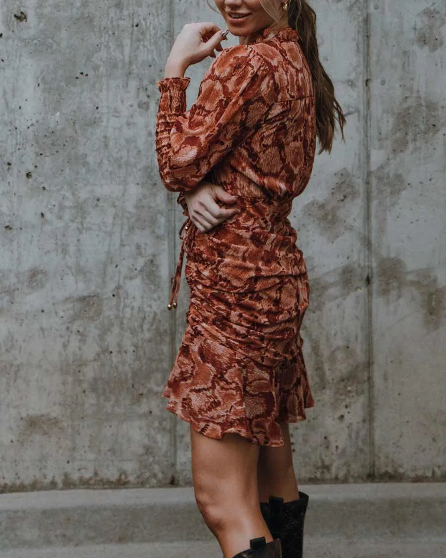 Bask in the Sun Ruched Mini Dress