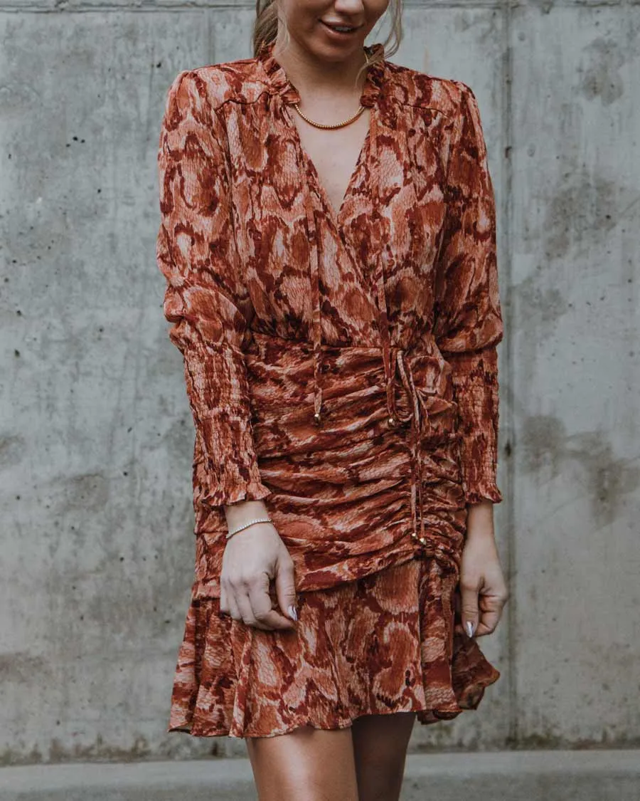 Bask in the Sun Ruched Mini Dress