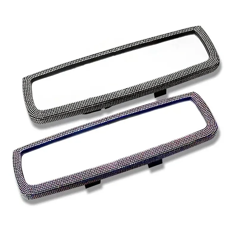 Bling Rhinestone Car Rear View Mirror, Car Rear View Mirror with Crystal Diamonds Bling Rhinestones Car Rear View Mirror for Women,Car Interior Trim