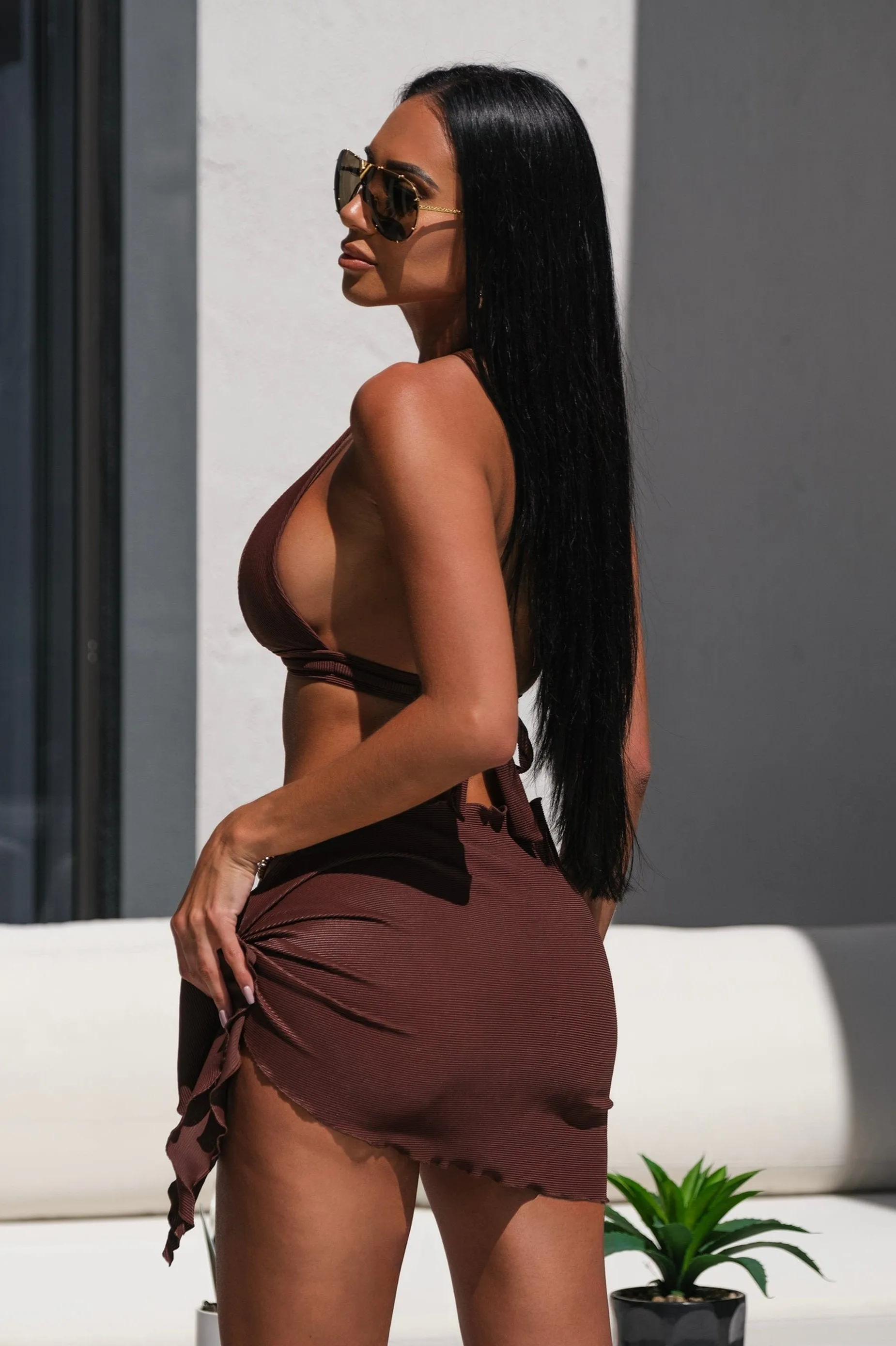 Chocolate Ribbed Sarong