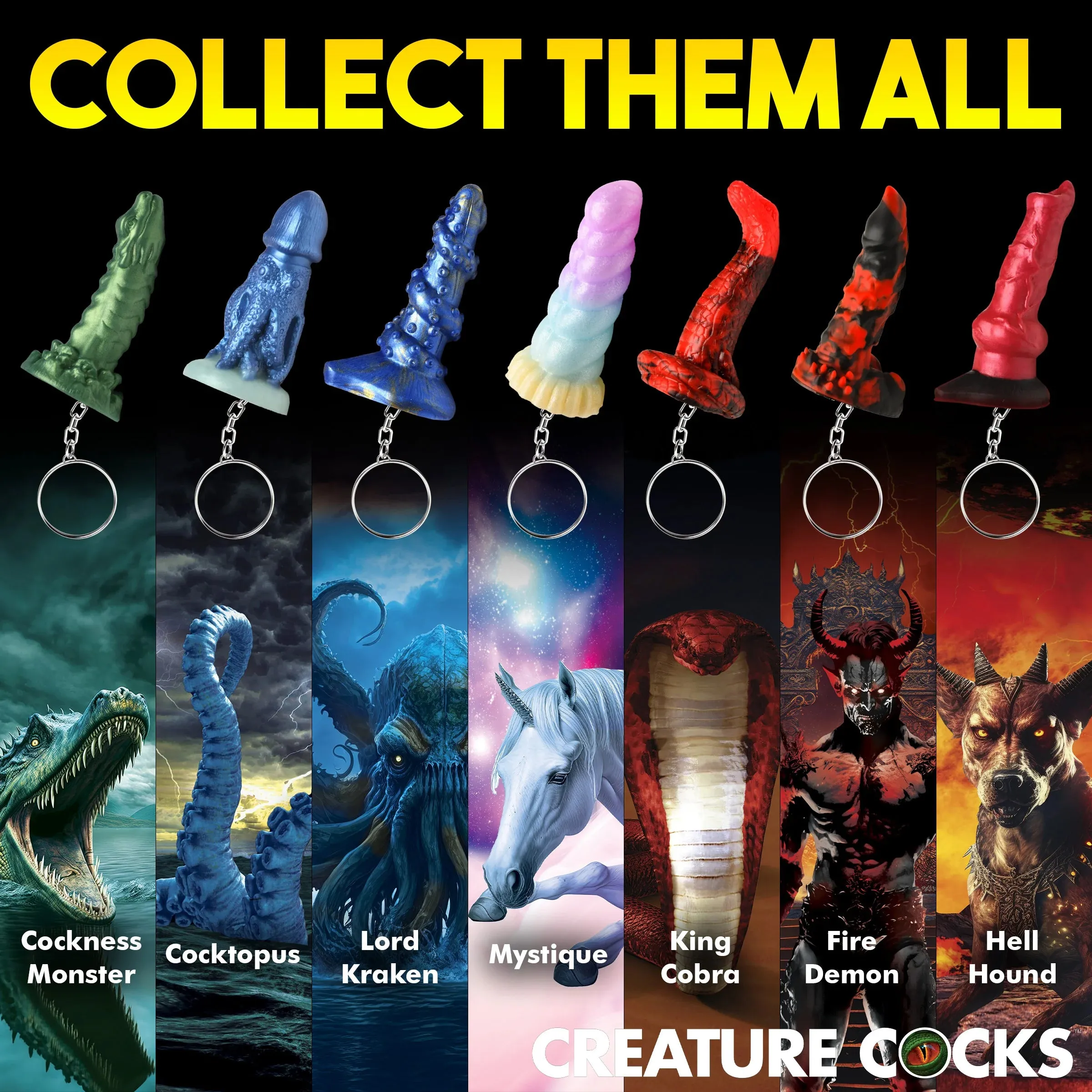 Creature Cocks Cockness Monster Key Chain