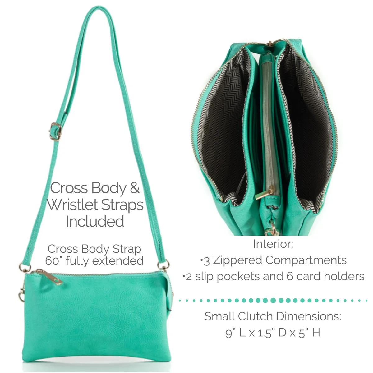 Crossbody Clutch - Vegan Leather - Leopard