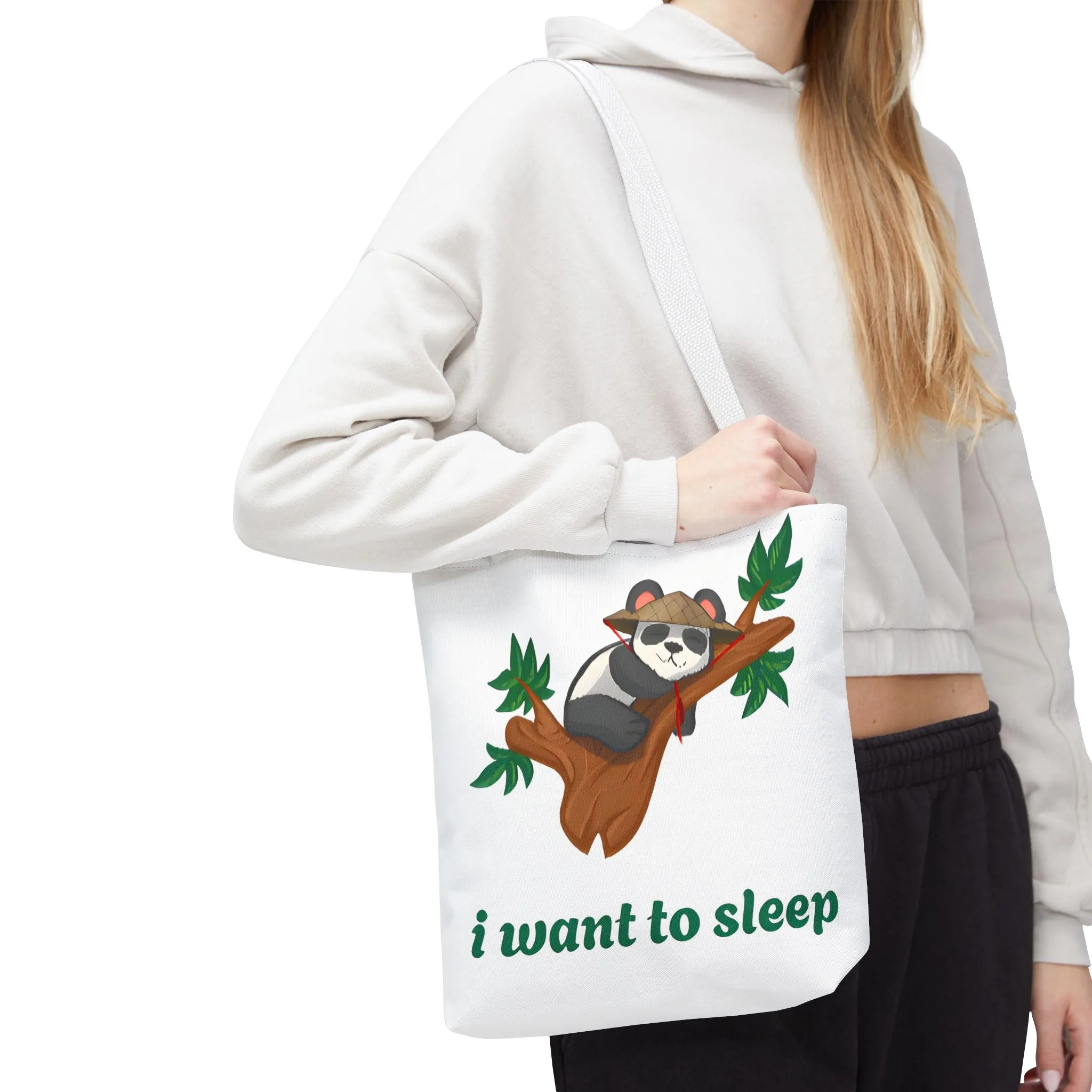 Cute Funny Panda Tote Bag - "Monday Again" Design - Perfect for Animal Lovers