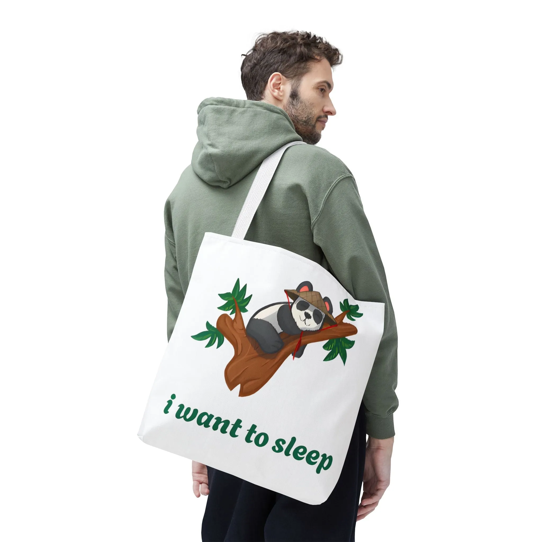 Cute Funny Panda Tote Bag - "Monday Again" Design - Perfect for Animal Lovers