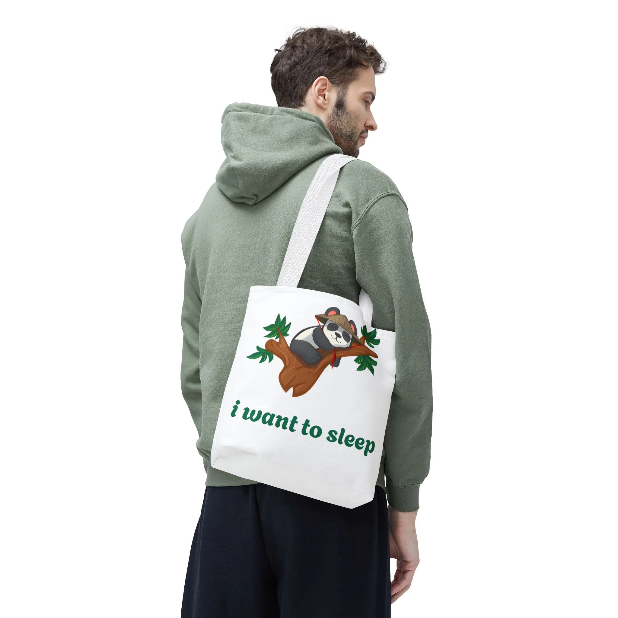 Cute Funny Panda Tote Bag - "Monday Again" Design - Perfect for Animal Lovers