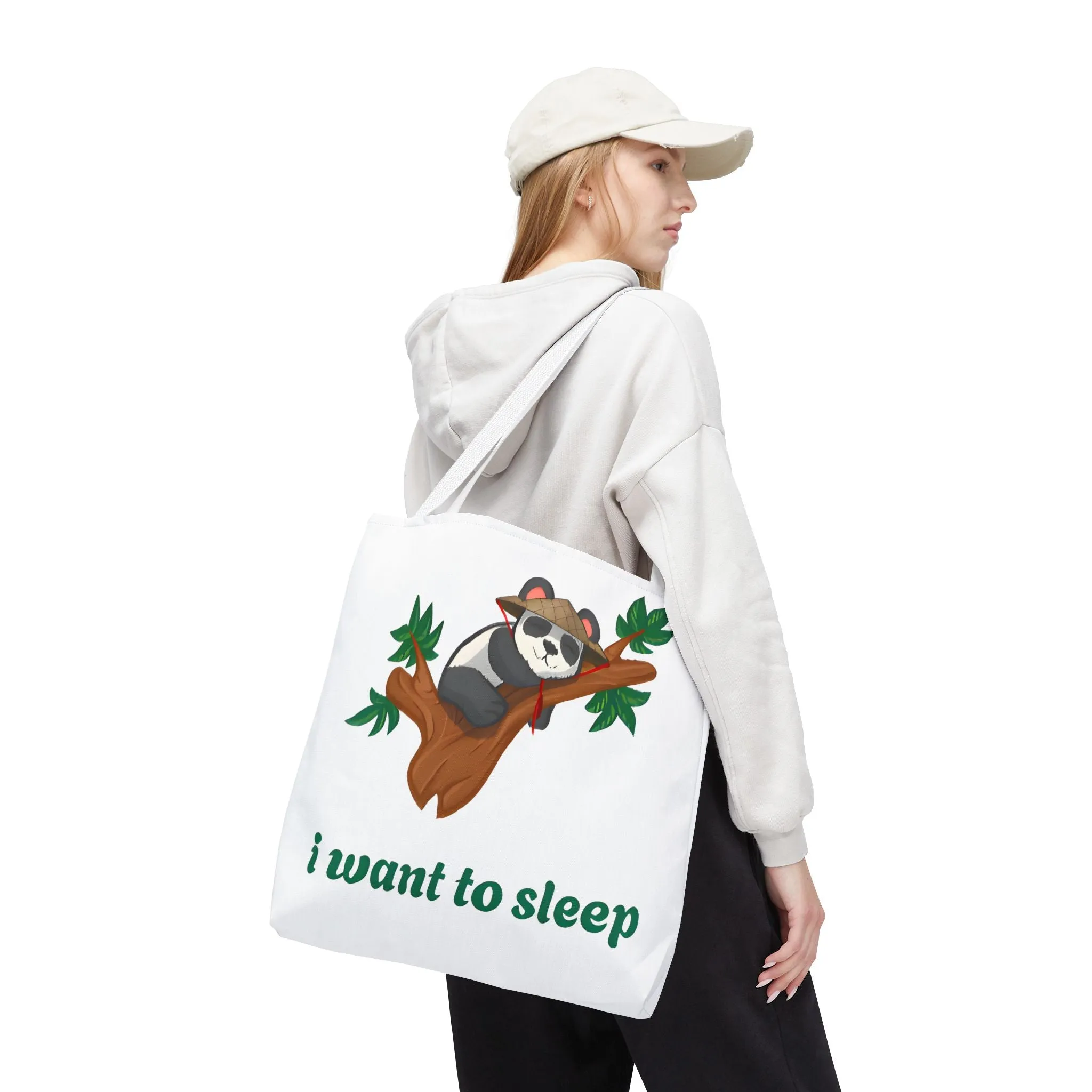 Cute Funny Panda Tote Bag - "Monday Again" Design - Perfect for Animal Lovers