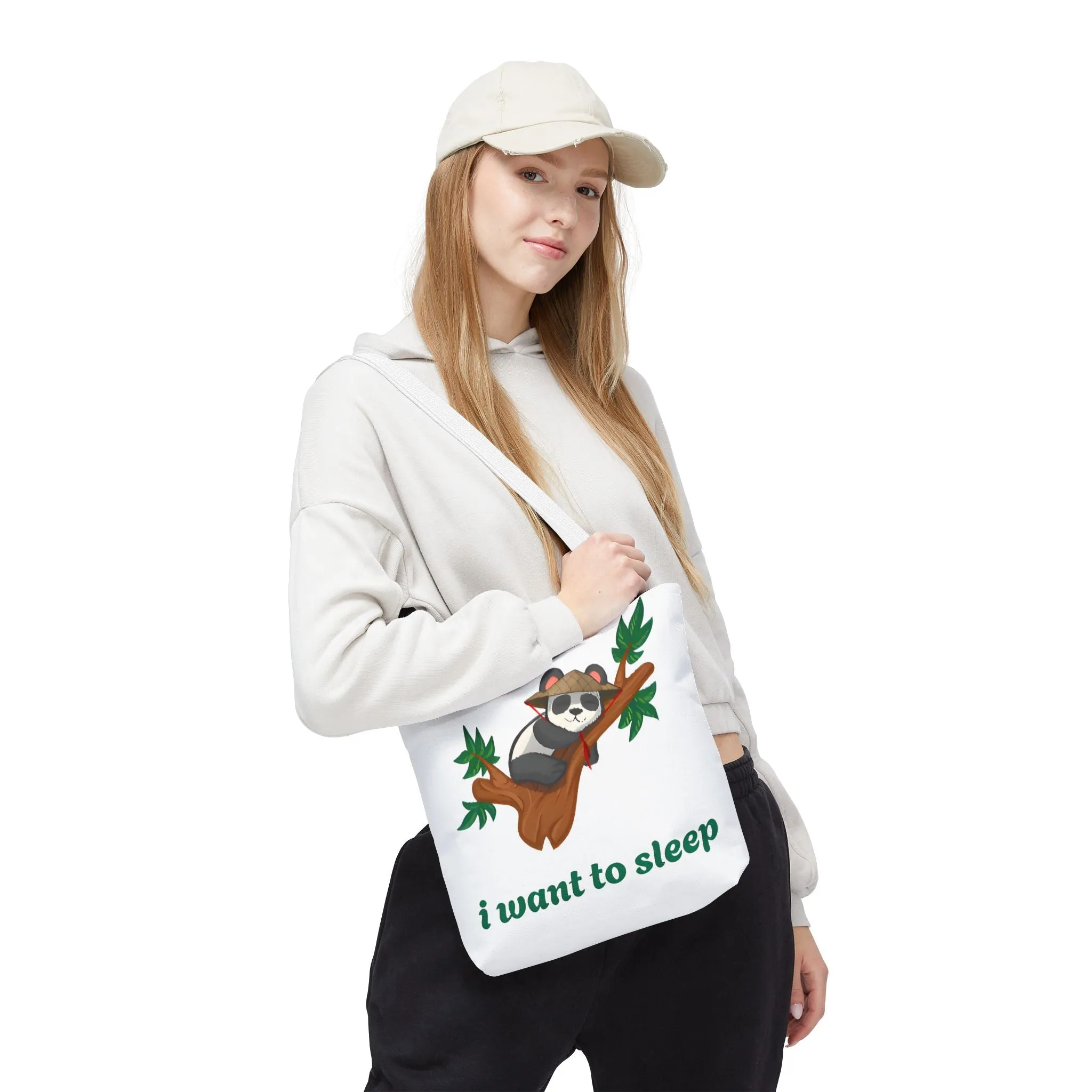Cute Funny Panda Tote Bag - "Monday Again" Design - Perfect for Animal Lovers