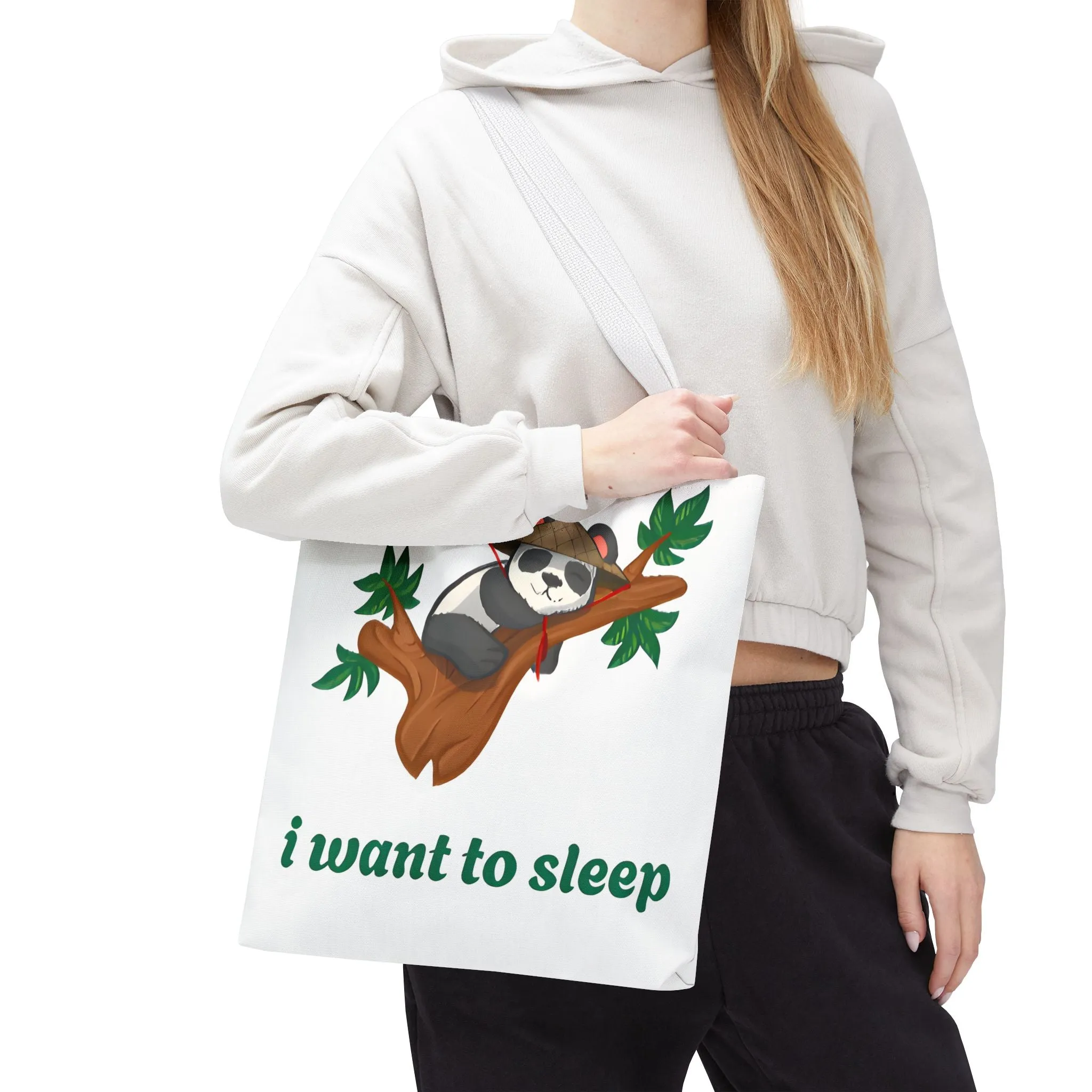Cute Funny Panda Tote Bag - "Monday Again" Design - Perfect for Animal Lovers