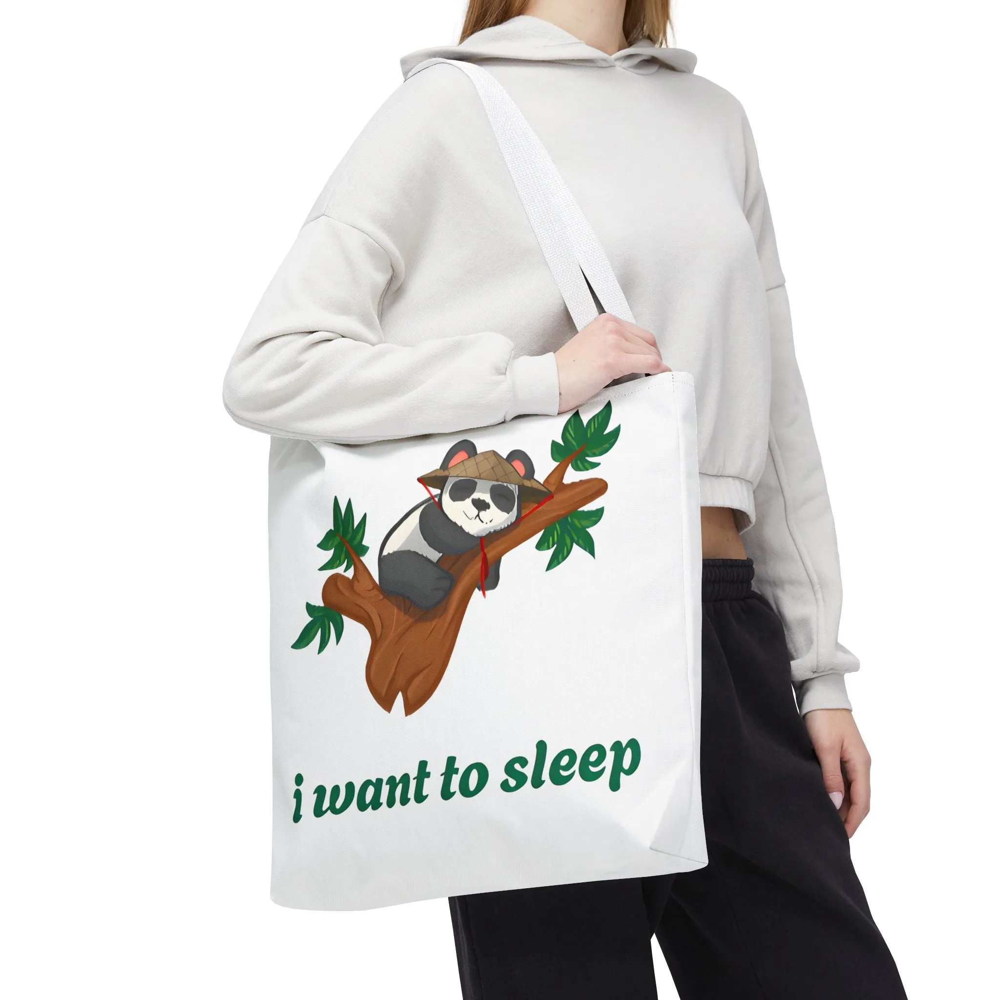 Cute Funny Panda Tote Bag - "Monday Again" Design - Perfect for Animal Lovers