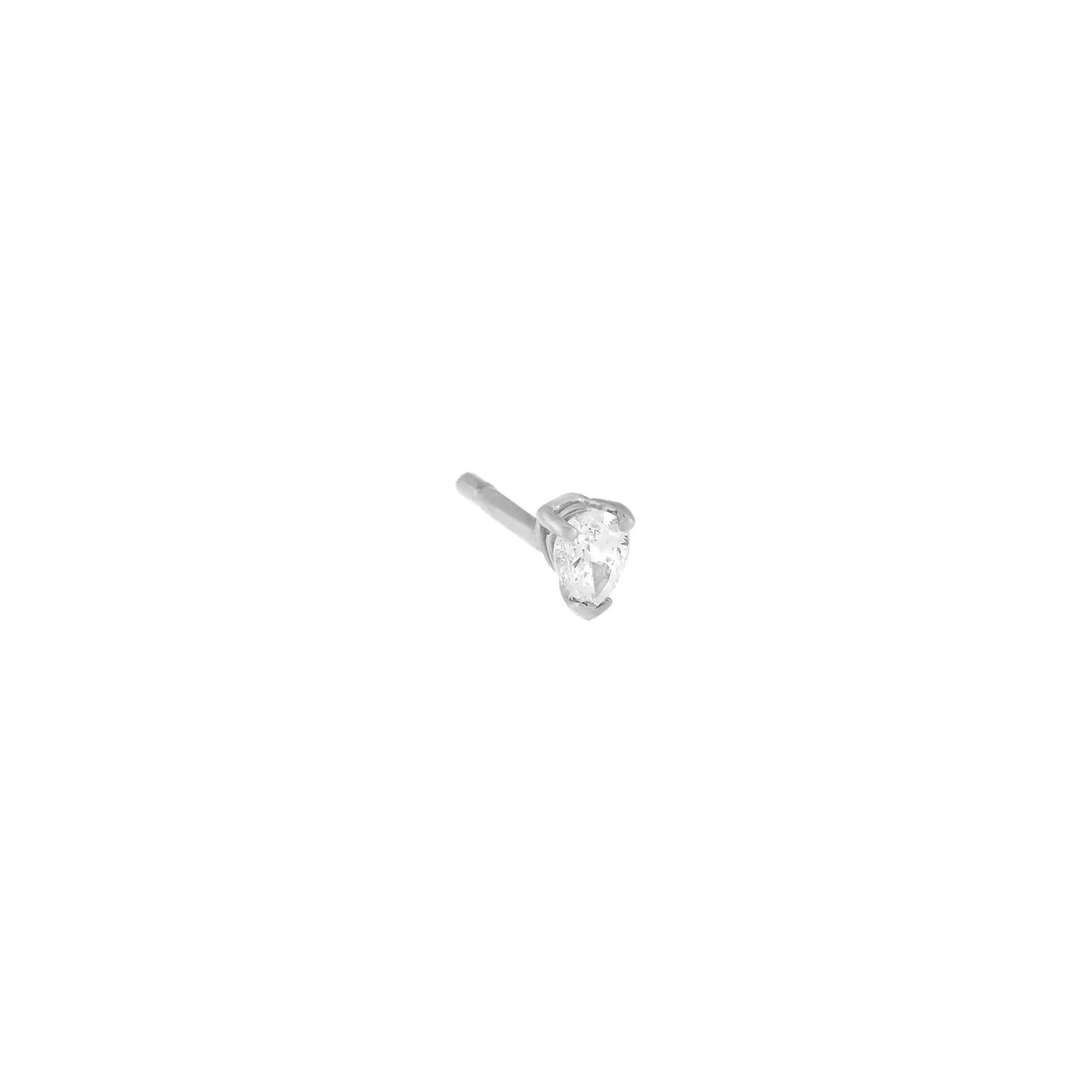 Diamond Mini Teardrop Stud Earring 14K