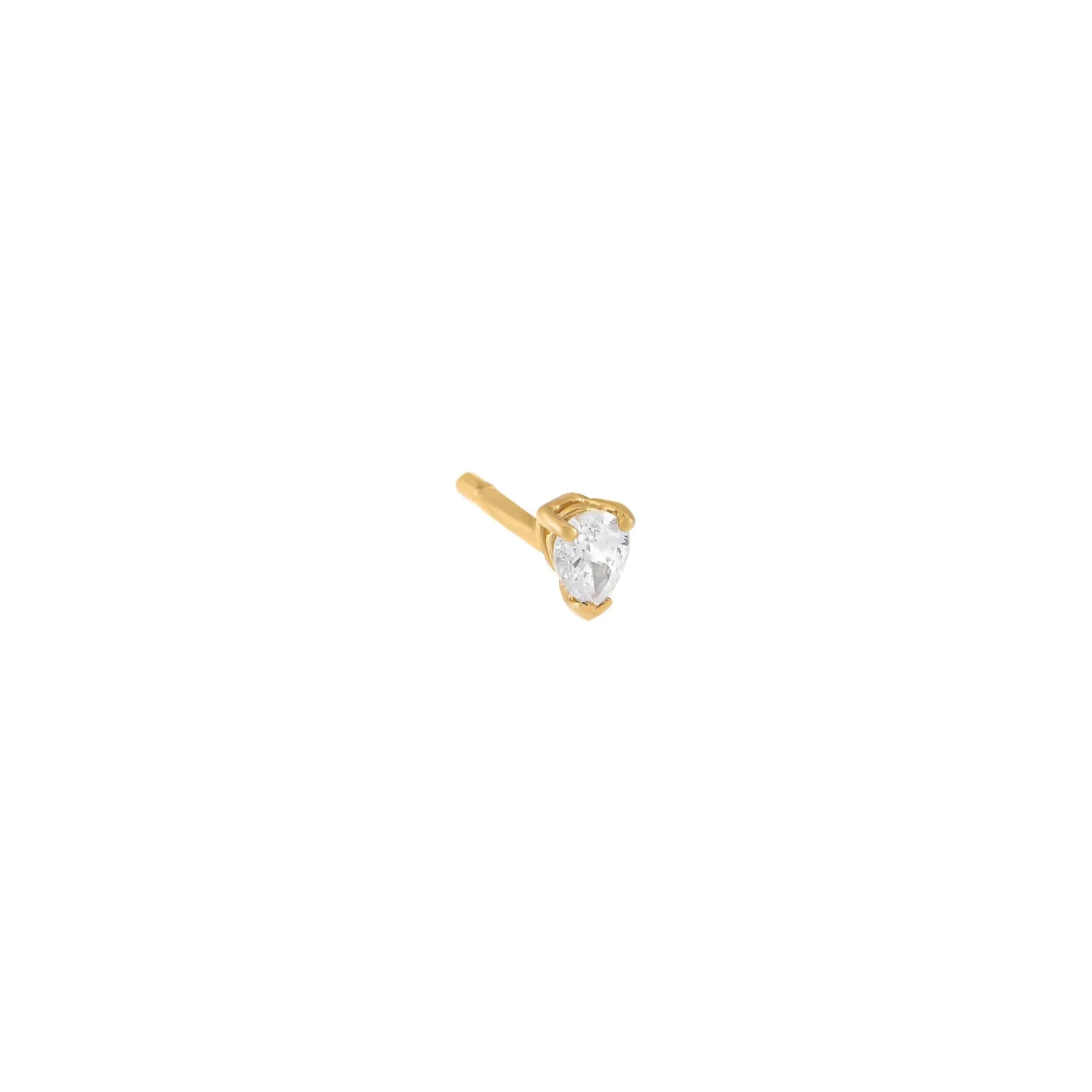 Diamond Mini Teardrop Stud Earring 14K