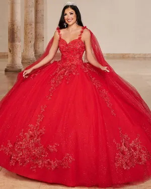 Glitter Red Quinceanera Dress 3D Flowers Sequined Tulle Lace Ball Gowns Sweet 16 vestidos de quinceañera