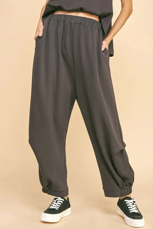 Hazel Blues® |  Davi & Dani Drawstring Hem Round Neck Tank and Pants Set