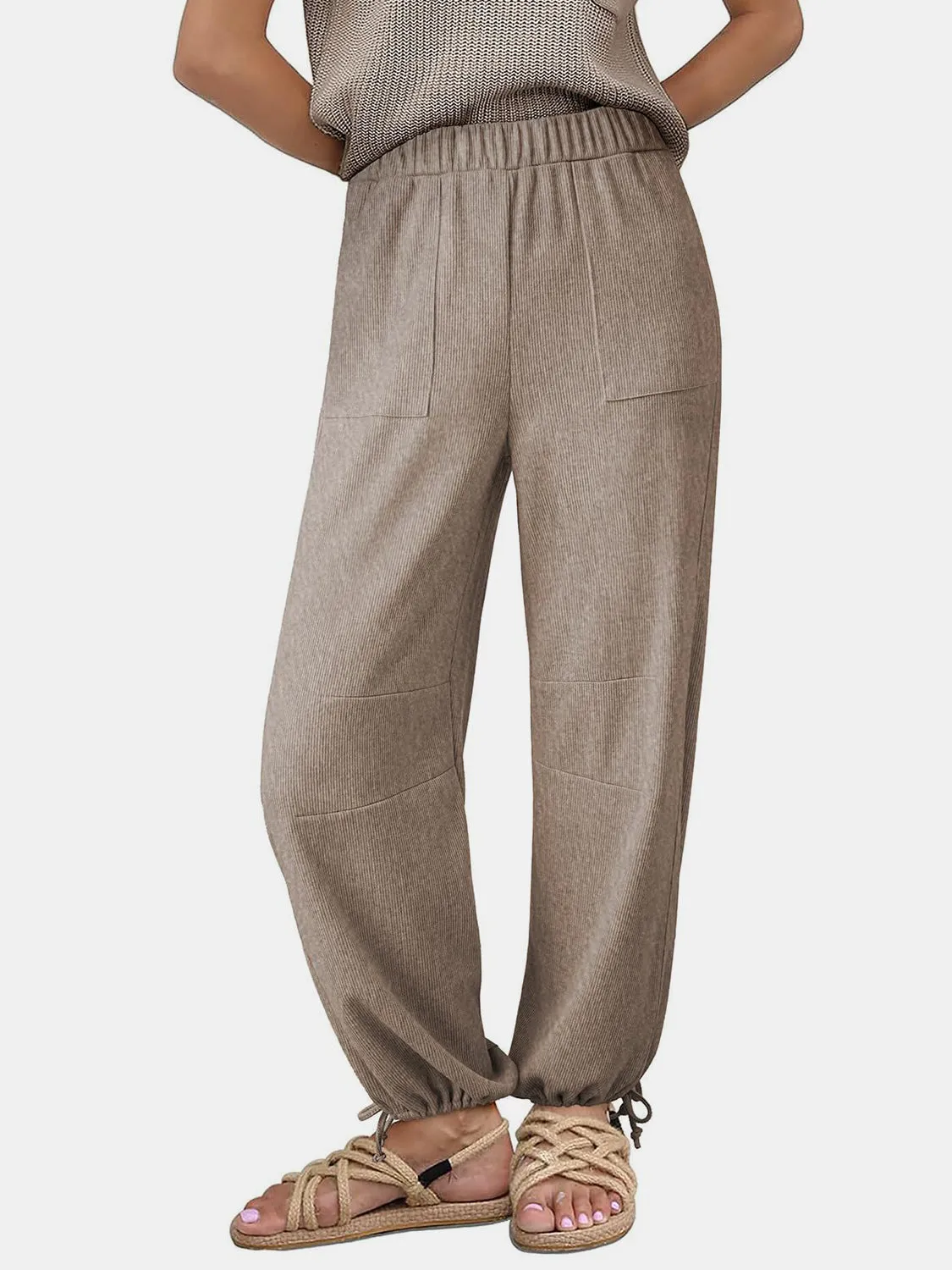 Hazel Blues® |  Drawstring Elastic Waist Joggers