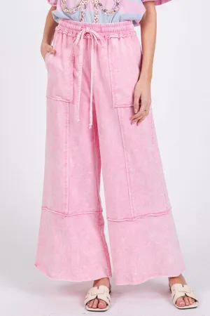 Hazel Blues® |  SAGE   FIG Mineral Washed Terry Wide Leg Pants