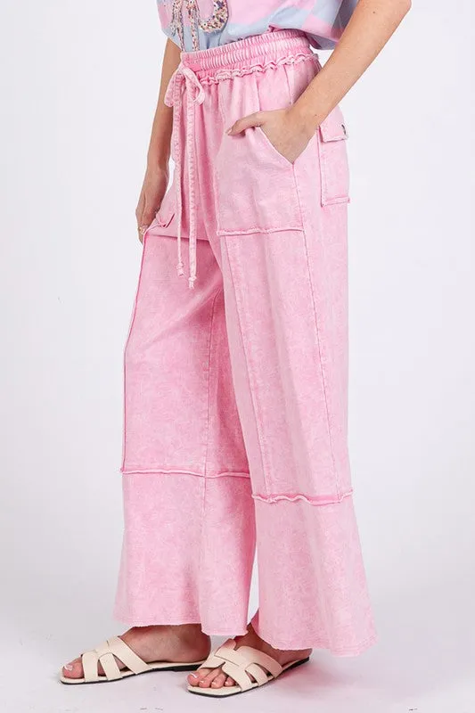 Hazel Blues® |  SAGE   FIG Mineral Washed Terry Wide Leg Pants