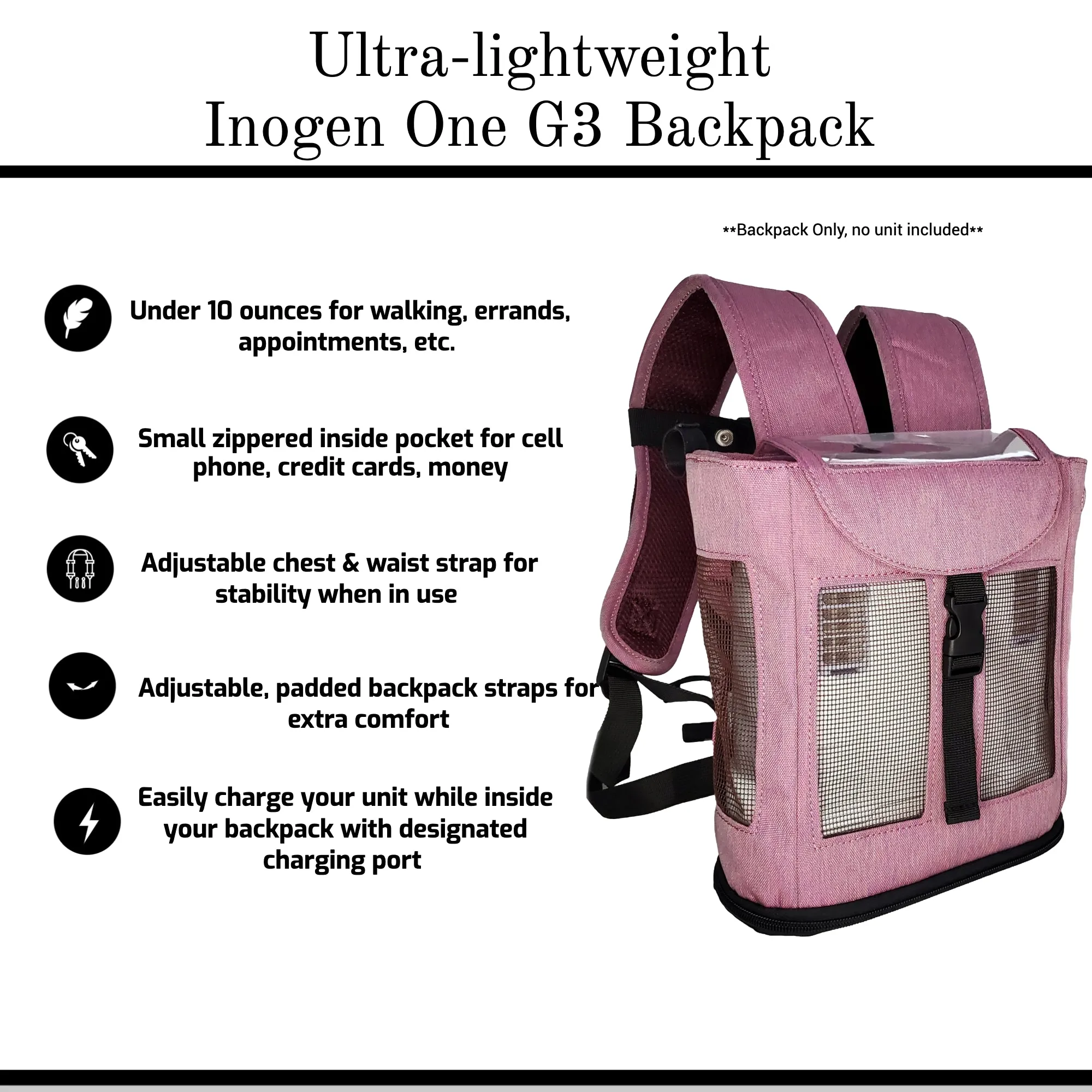 Inogen One G3 Ultra Lightweight Backpack - Mulberry