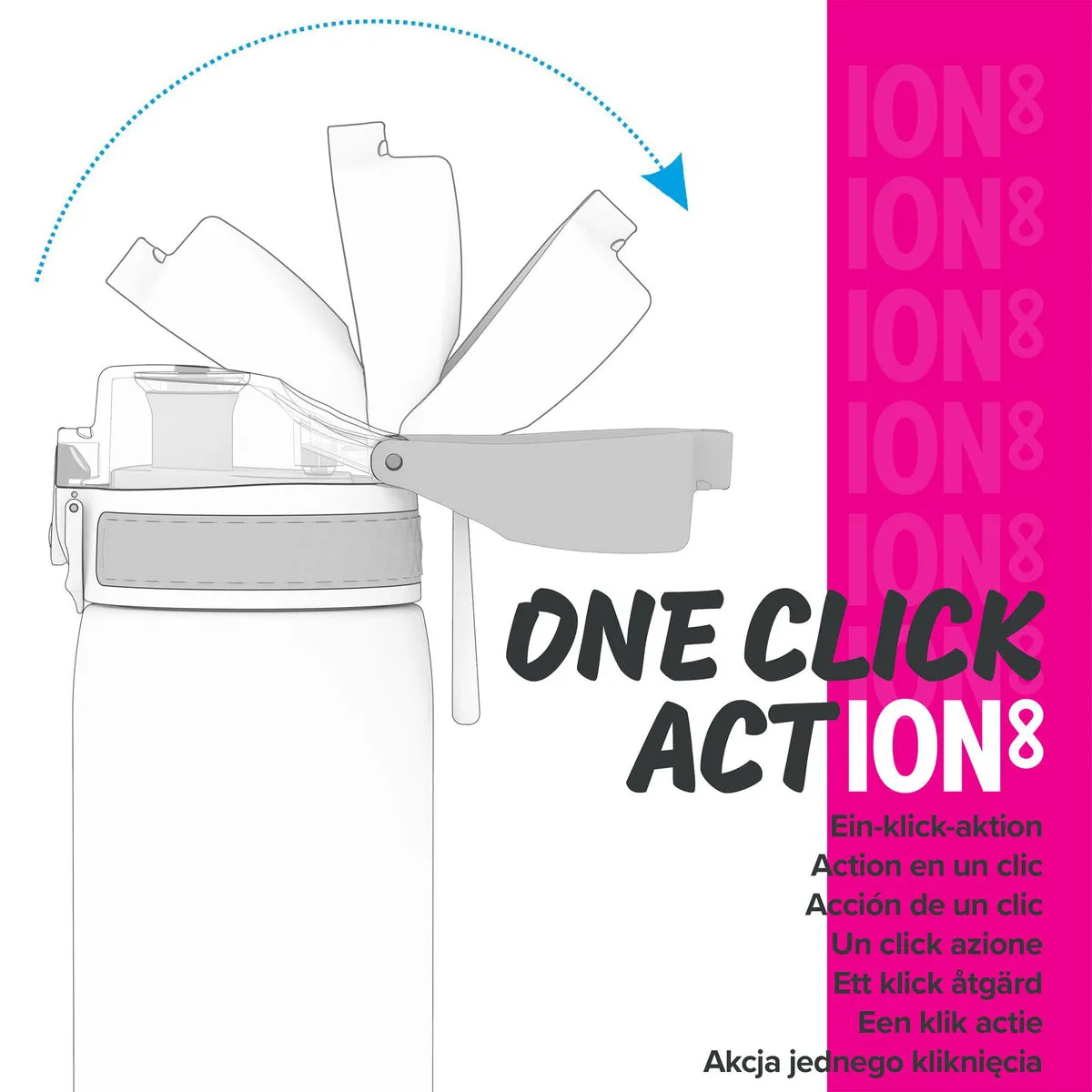 ION8 Slim 600ml BPA Free, Water Bottle - Butterfly