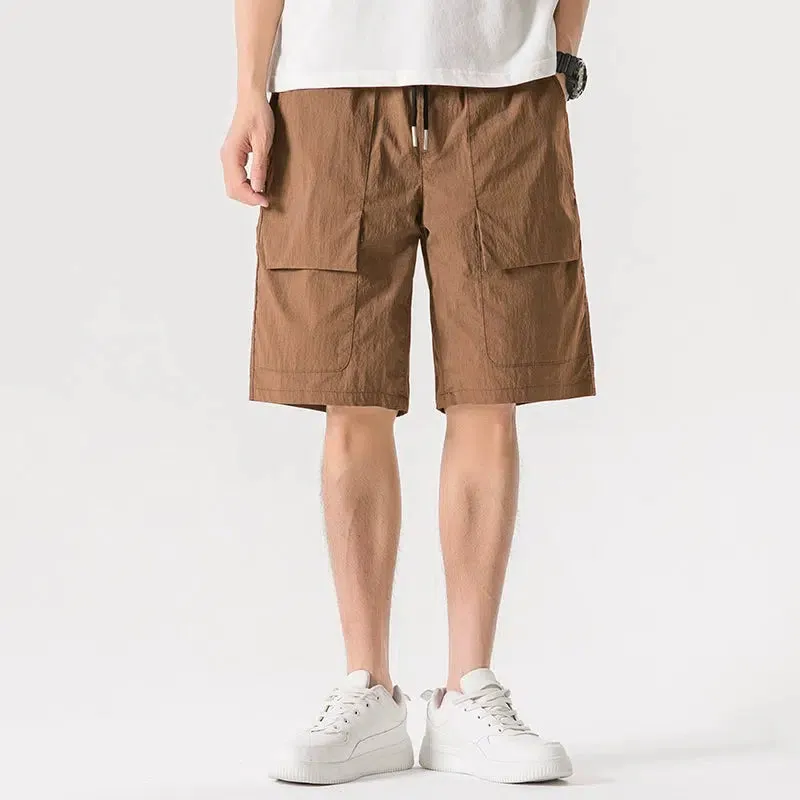 Loose Straight Drawstring Shorts