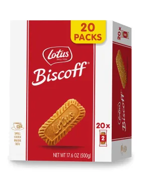 Lotus Biscoff XL Cookies, Snack Pack, Caramelized Flavor Biscuits,17.6 Oz, 20 CT
