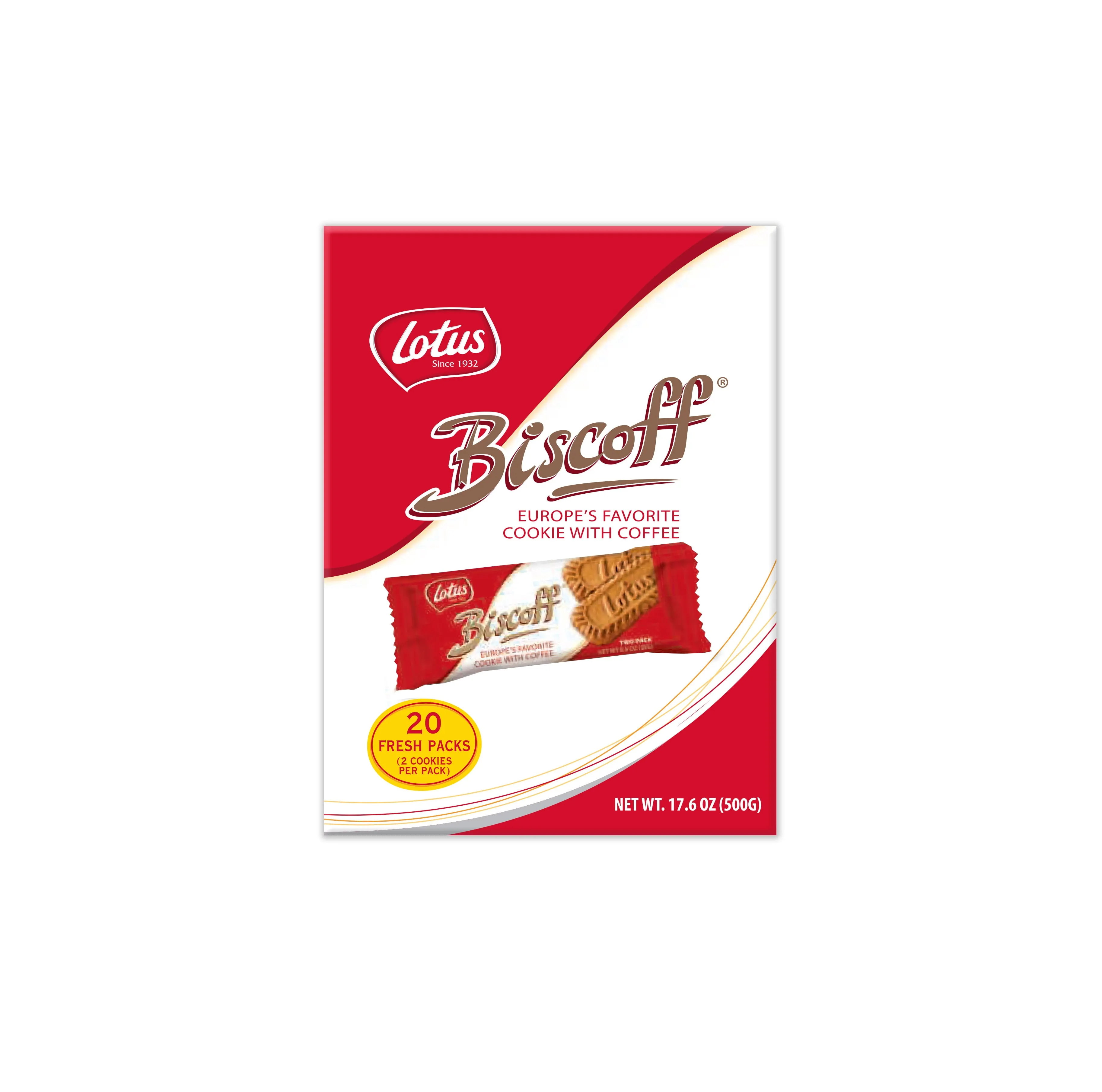Lotus Biscoff XL Cookies, Snack Pack, Caramelized Flavor Biscuits,17.6 Oz, 20 CT