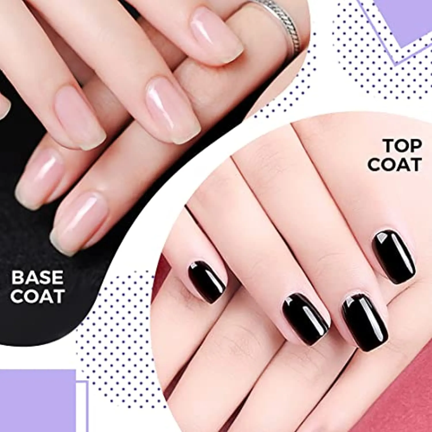 Mobray Glitter Gel Nail Polish Set 8 Colors Sparkly Shiny Silver Pink Yellow Blue Gel Polish Kit with Base and Top Coat for Home DIY Manicure.