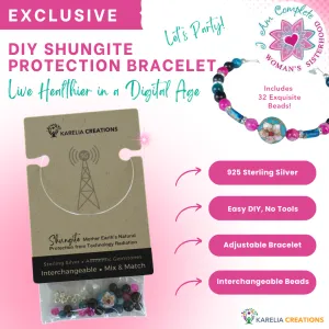 NEW! Exclusive for I Am Complete Woman's Sisterhood: Shungite Interchangeable Bangle-Style Bracelet Kit | 925 Sterling Silver | Easy DIY