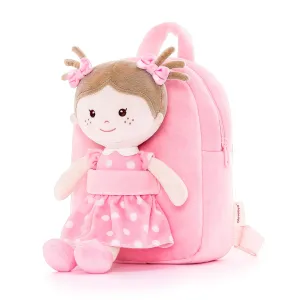 Onetoo 9-inch Toddler Girl Backpacks Girls Gift Polka Dot Series Dolls Backpack Pink