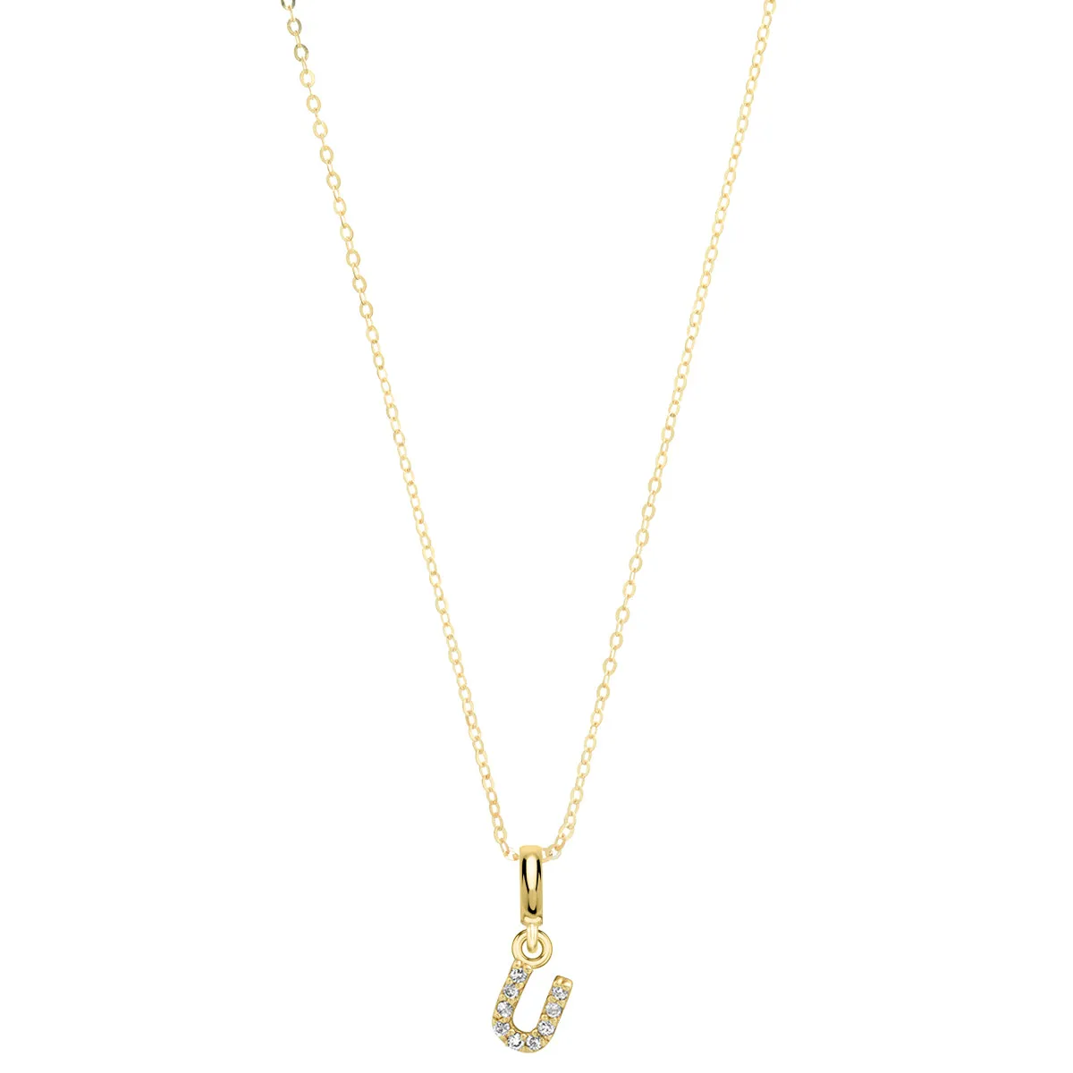 Pave Diamond 14K Gold Mini Initials