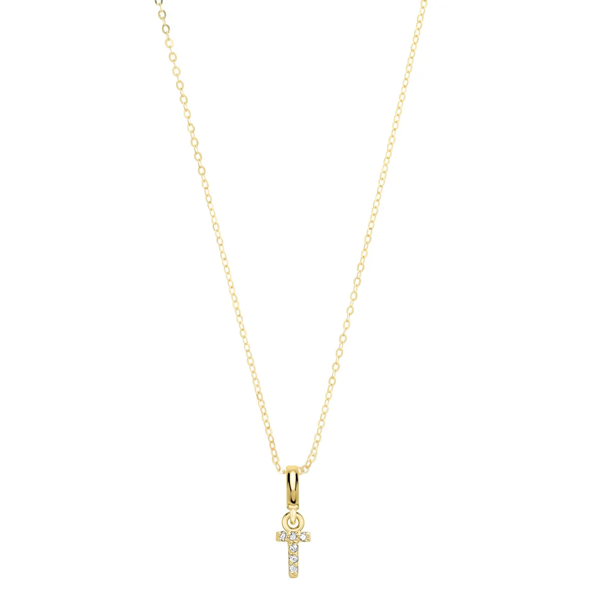 Pave Diamond 14K Gold Mini Initials
