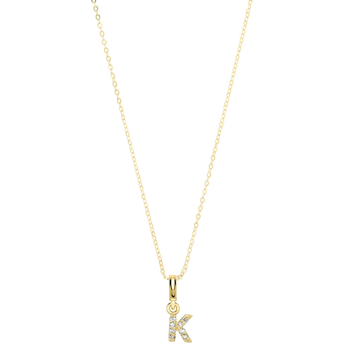 Pave Diamond 14K Gold Mini Initials