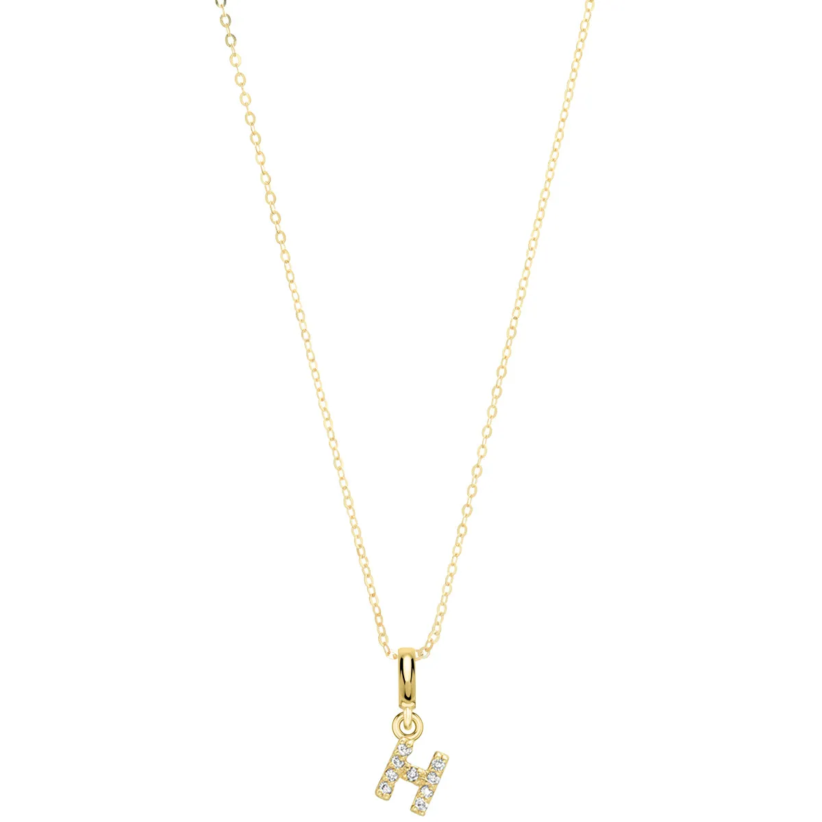 Pave Diamond 14K Gold Mini Initials