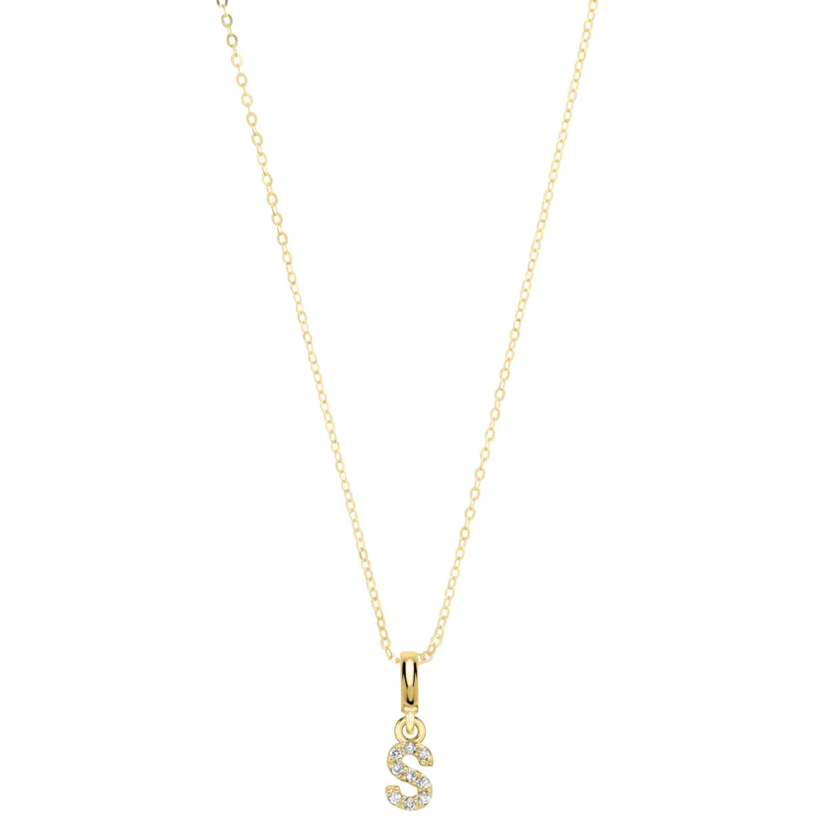 Pave Diamond 14K Gold Mini Initials