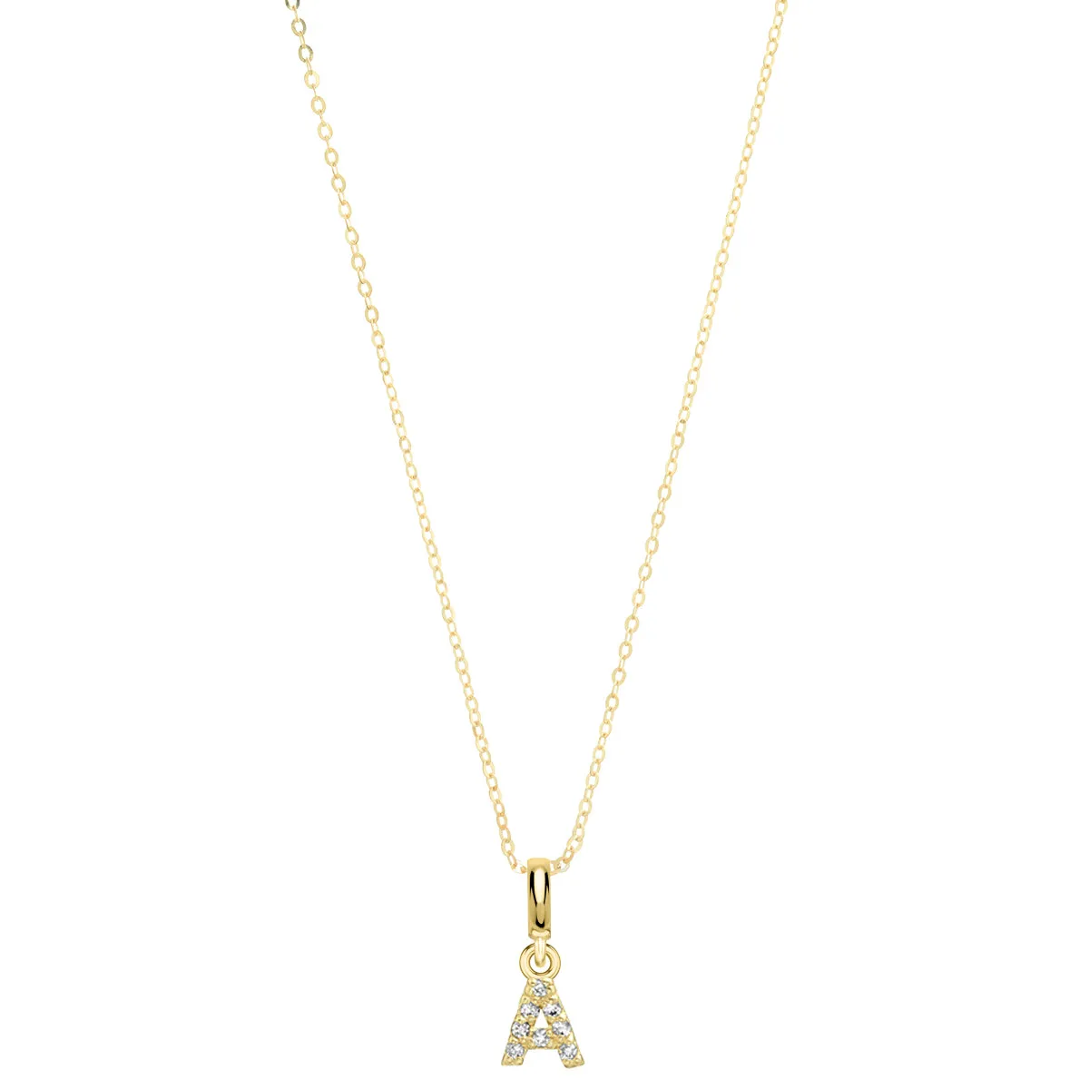 Pave Diamond 14K Gold Mini Initials