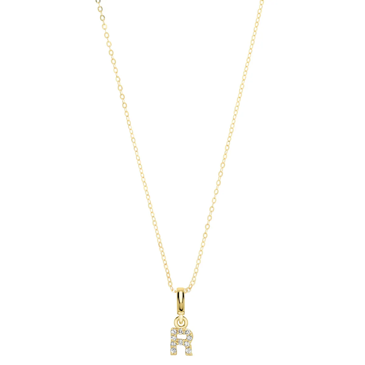 Pave Diamond 14K Gold Mini Initials