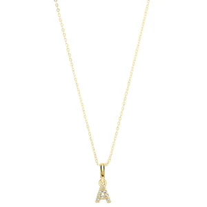 Pave Diamond 14K Gold Mini Initials