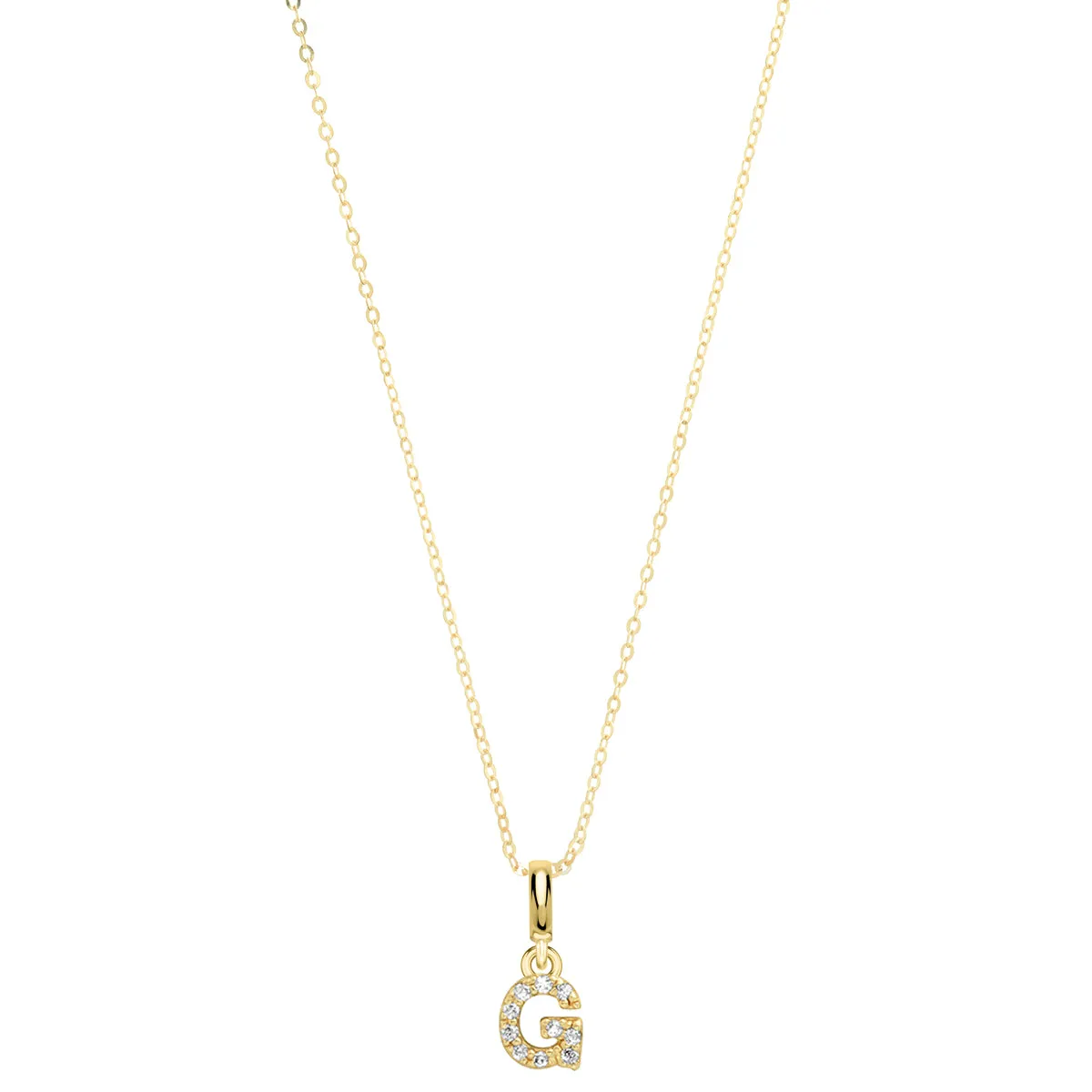 Pave Diamond 14K Gold Mini Initials