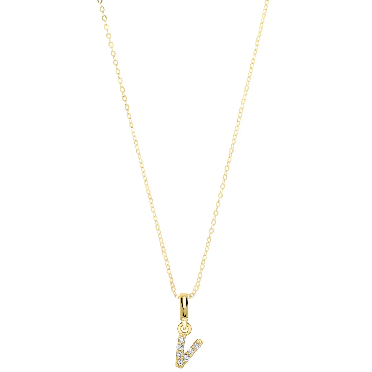 Pave Diamond 14K Gold Mini Initials
