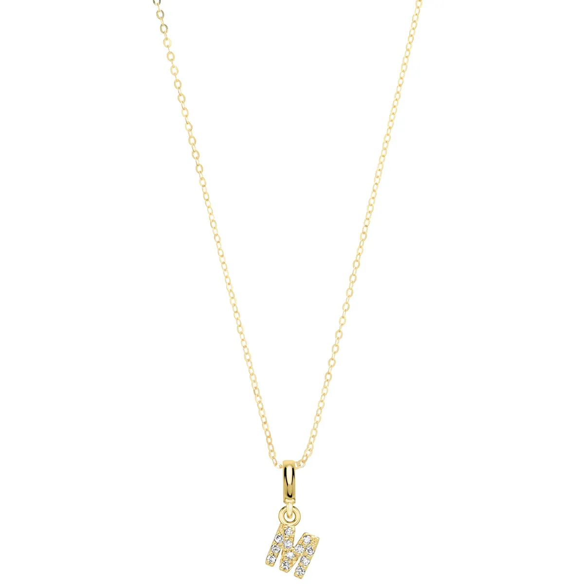 Pave Diamond 14K Gold Mini Initials