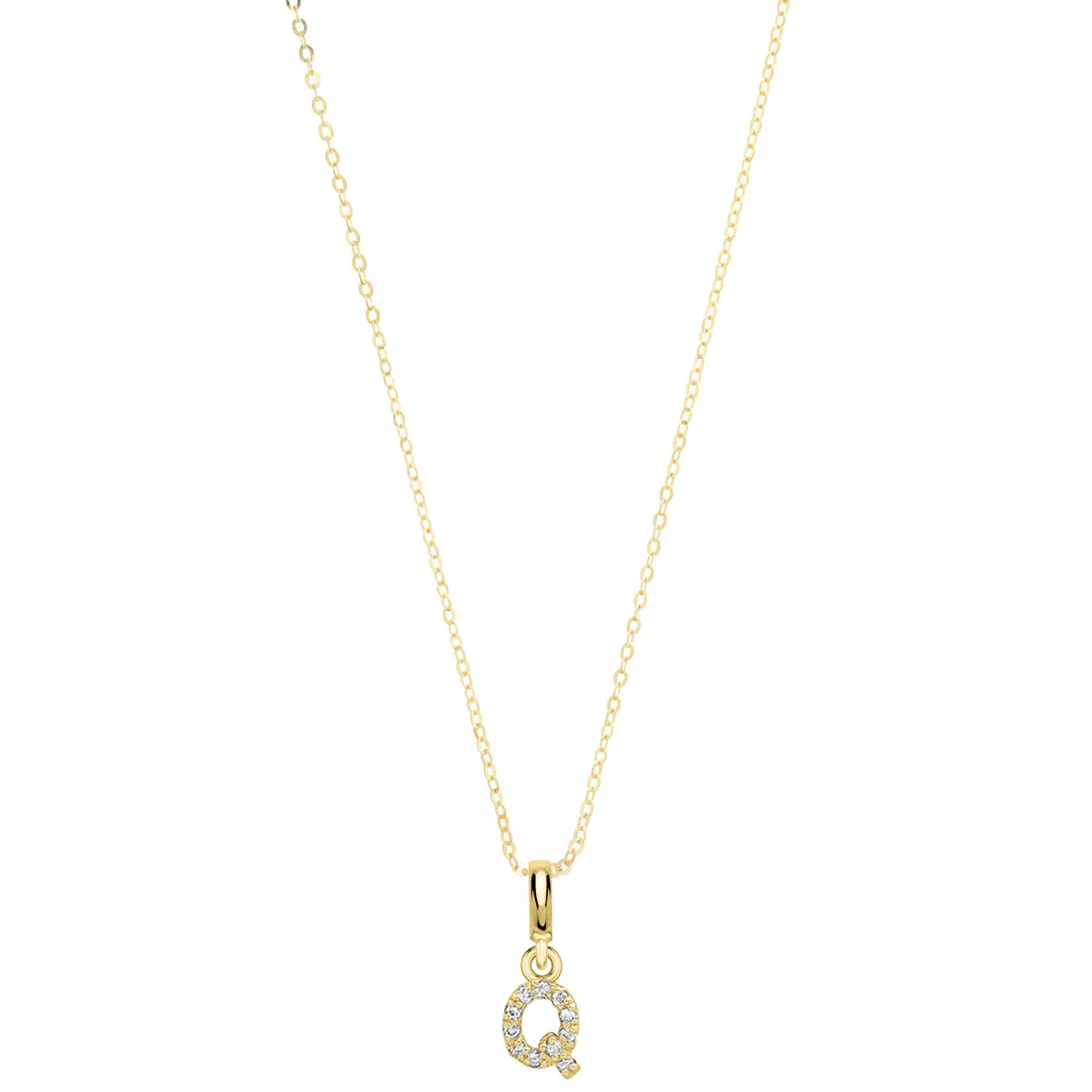 Pave Diamond 14K Gold Mini Initials