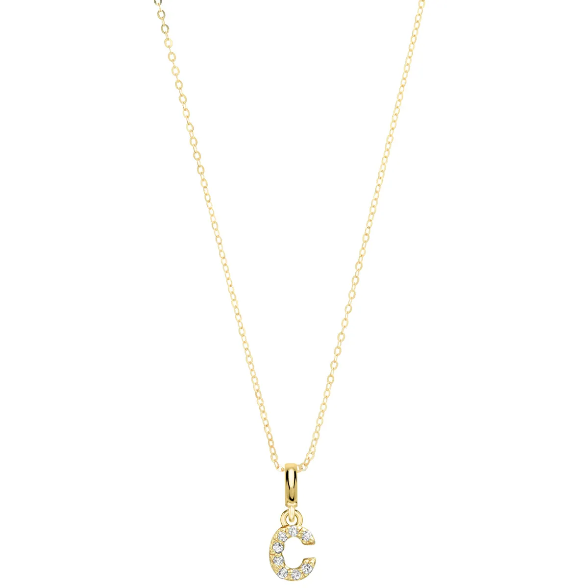 Pave Diamond 14K Gold Mini Initials