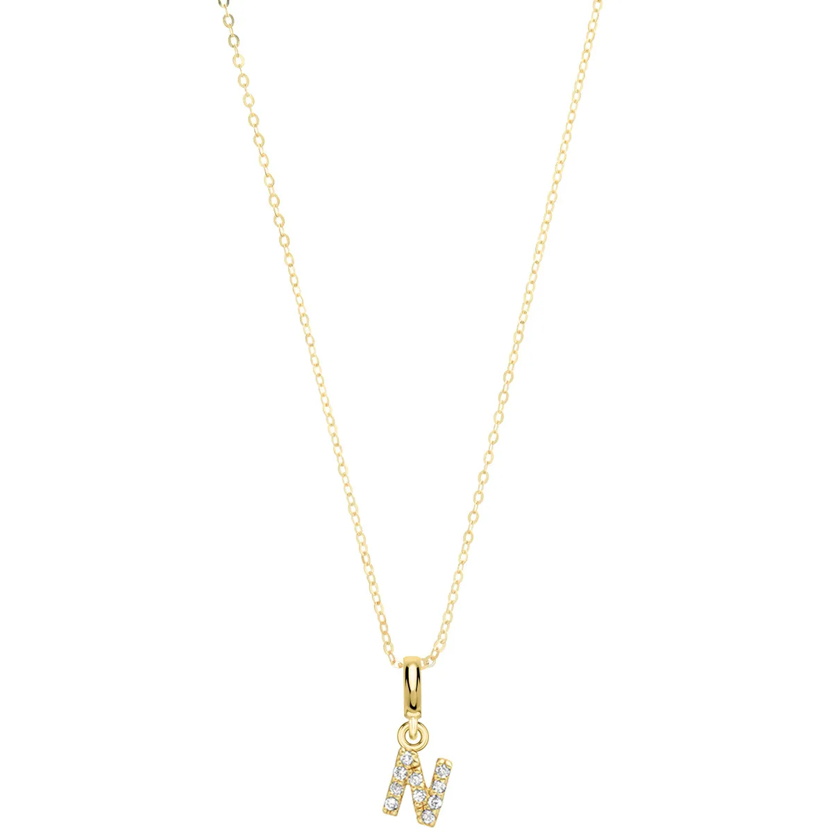 Pave Diamond 14K Gold Mini Initials