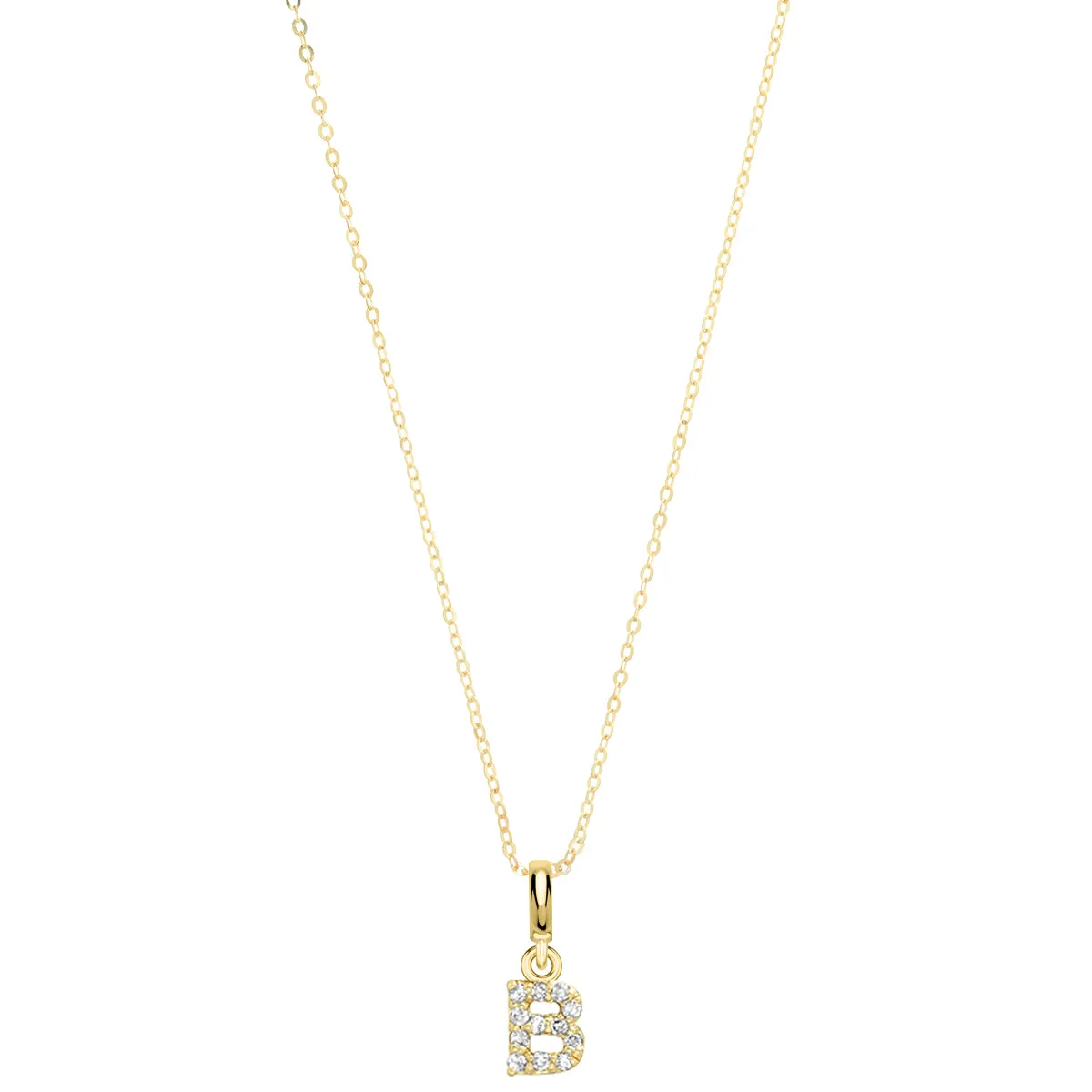 Pave Diamond 14K Gold Mini Initials
