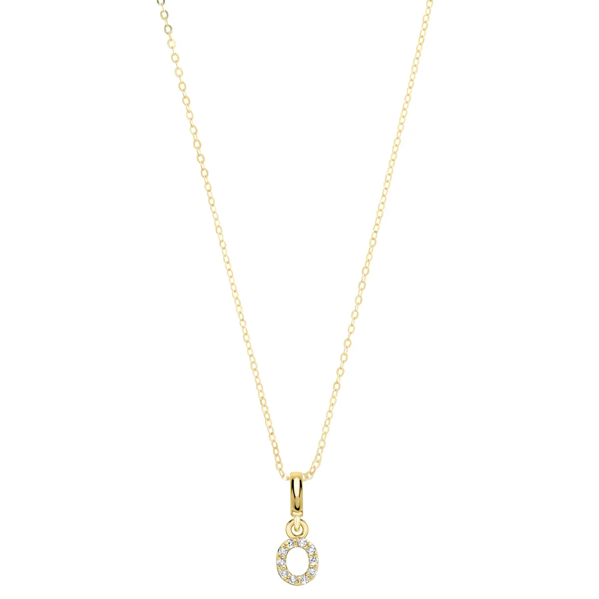 Pave Diamond 14K Gold Mini Initials